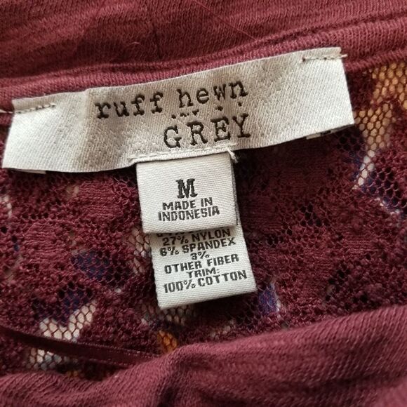 Rough Hewn long Sleeve lace top. Size M - Picture 7 of 10